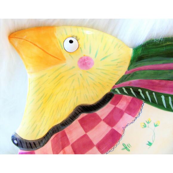 Fitz & Floyd Large SERVING PLATTER Chicken Bird Shaped Canapé Tray Turkey Plate! - Picture 2 of 6